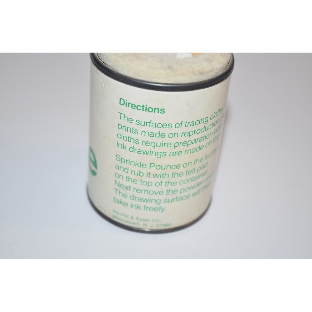 Vtg K&E Drafting Lettering Inking Powder Pounce 3/4 Full - Picture 4 of 5